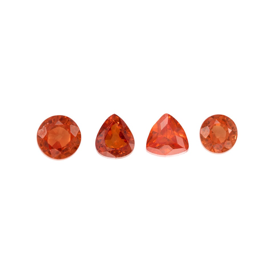 GROUP OF LOOSE ORANGE GEMSTONES (1 of 1)