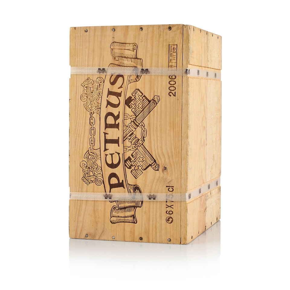 Pétrus, Pomerol, 2006 (6 x 750ml): Pétrus, Pomerol, 2006 (6 x 750ml) Region: Bordeaux Packaging: original wooden case Miscellaneous: banded, not open For further information on this lot please visit Bonhams.com For further