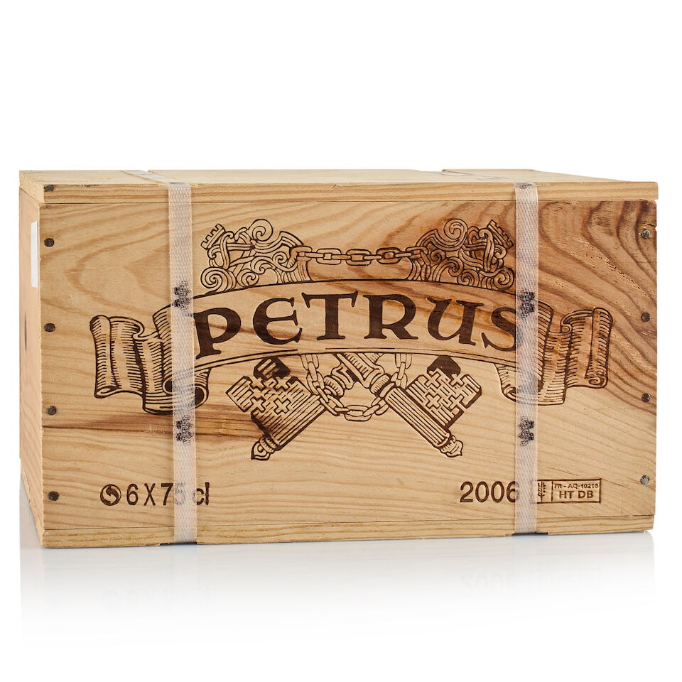 Pétrus, Pomerol, 2006 (6 x 750ml): Pétrus, Pomerol, 2006 (6 x 750ml) Region: Bordeaux Packaging: original wooden case Miscellaneous: banded, not open For further information on this lot please visit Bonhams.com For further