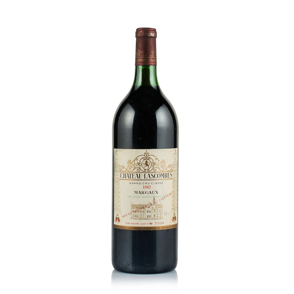 Château Lascombes, Margaux, Grand Cru Classé, 1982 (1 x Magnum): Château Lascombes, Margaux, Grand Cru Classé, 1982 (1 x Magnum) Region: Bordeaux Fill Level: base of neck Capsule: very slightly corroded Cork: very slightly depressed Label: bin-soiled Pack