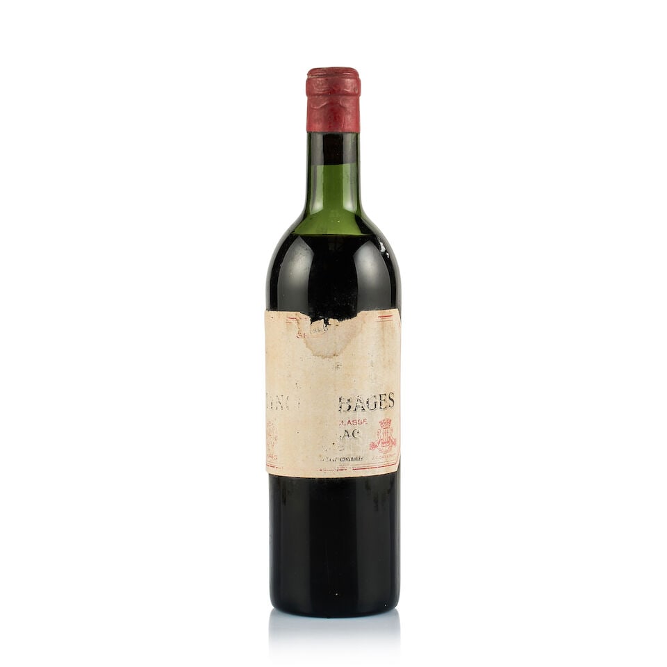 Château Lynch-Bages, Pauillac, Grand Cru Classé, 1946 (1 x 750ml): Château Lynch-Bages, Pauillac, Grand Cru Classé, 1946 (1 x 750ml) Region: Bordeaux Fill Level: below mid shoulder Capsule: short capsule, bin-soiled Cork: ok Label: faded, hardly legible