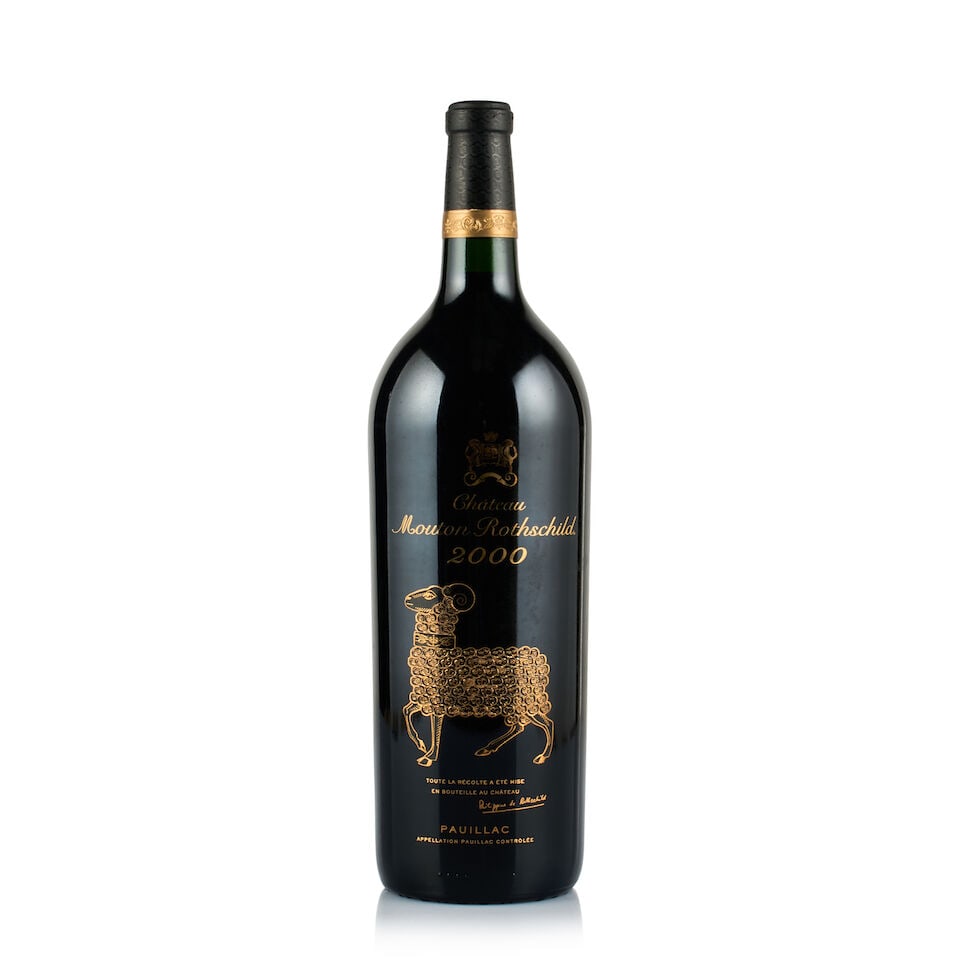 Château Mouton Rothschild, Pauillac, 1er Grand Cru Classé, 2000 (1 x Magnum): Château Mouton Rothschild, Pauillac, 1er Grand Cru Classé, 2000 (1 x Magnum) Region: Bordeaux Fill Level: into neck Capsule: ok Cork: ok Label: excellent appearance Packaging: neutral carton