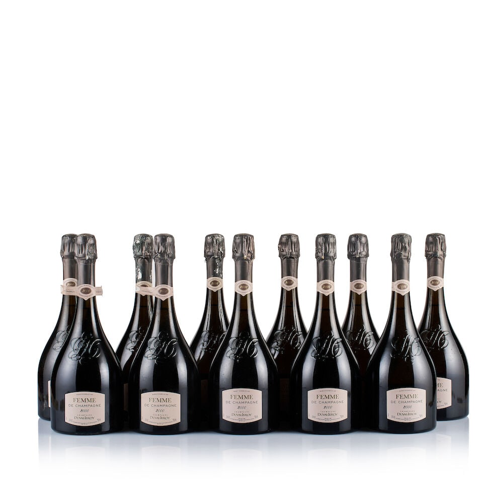Champagne Duval-Leroy, Femme de Champagne, Brut, 2000 (11 x 750ml): Champagne Duval-Leroy, Femme de Champagne, Brut, 2000 (11 x 750ml) Region: Champagne Fill Level: 11x under 3cm below base of foils Capsule: all bin-soiled, 4x scratched Cork: ok Label: all very