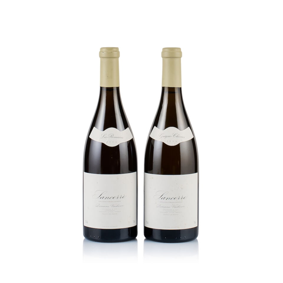 Mixed Lot of Domaine Vacheron, Sancerre, 2014 (2 x 750ml): Domaine Vacheron, Sancerre, Guigne-Chêvre, 2014 (1 x 750ml) Region: Loire Valley Fill Level: under 1cm below base of capsule Capsule: ok Cork: ok Label: stained; creased vintage slip Packaging: n