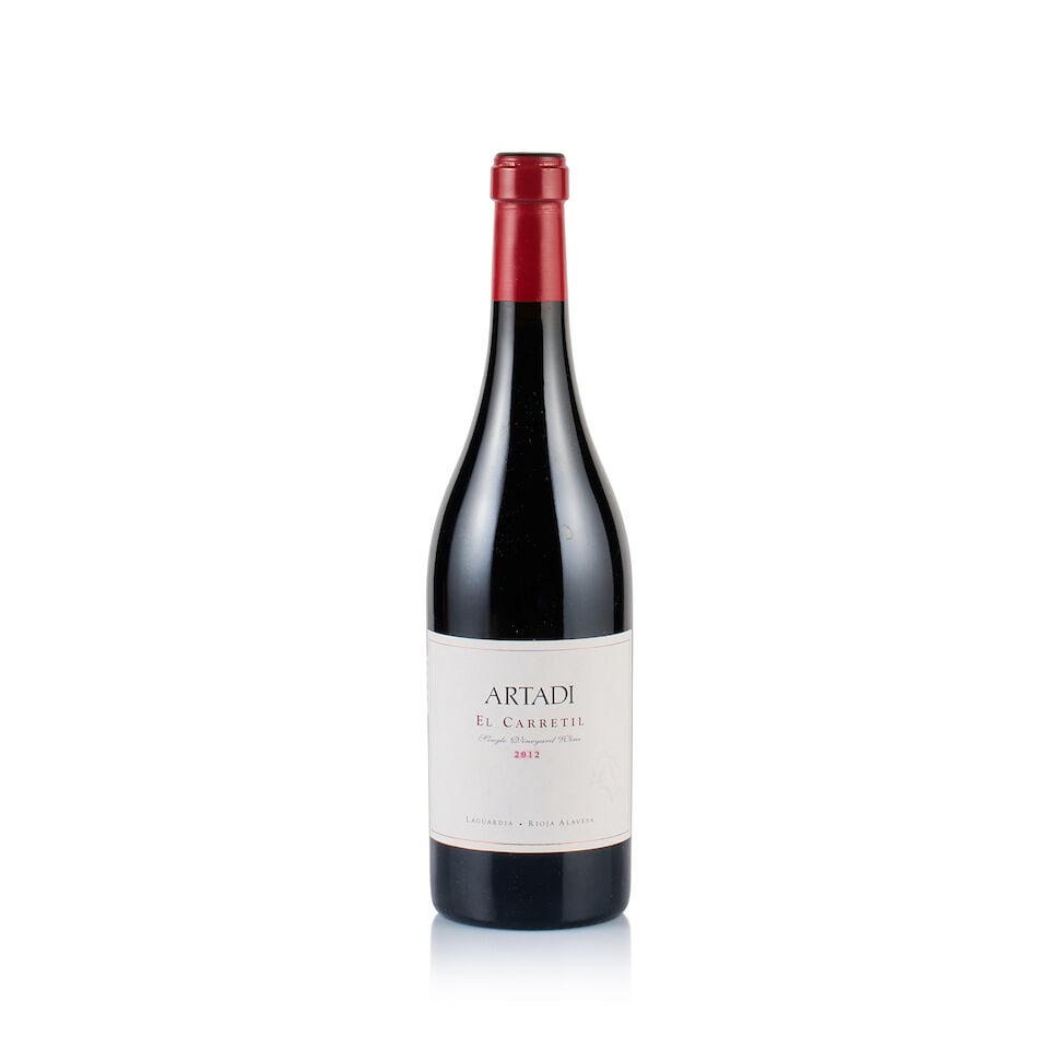 Artadi, Rioja, El Carretil, 2012 (1 x 750ml): Artadi, Rioja, El Carretil, 2012 (1 x 750ml) Region: Spain Fill Level: under 1cm below base of capsule Capsule: ok Cork: ok Label: stained around the vintage Packaging: neutral carton Alcohol Content: