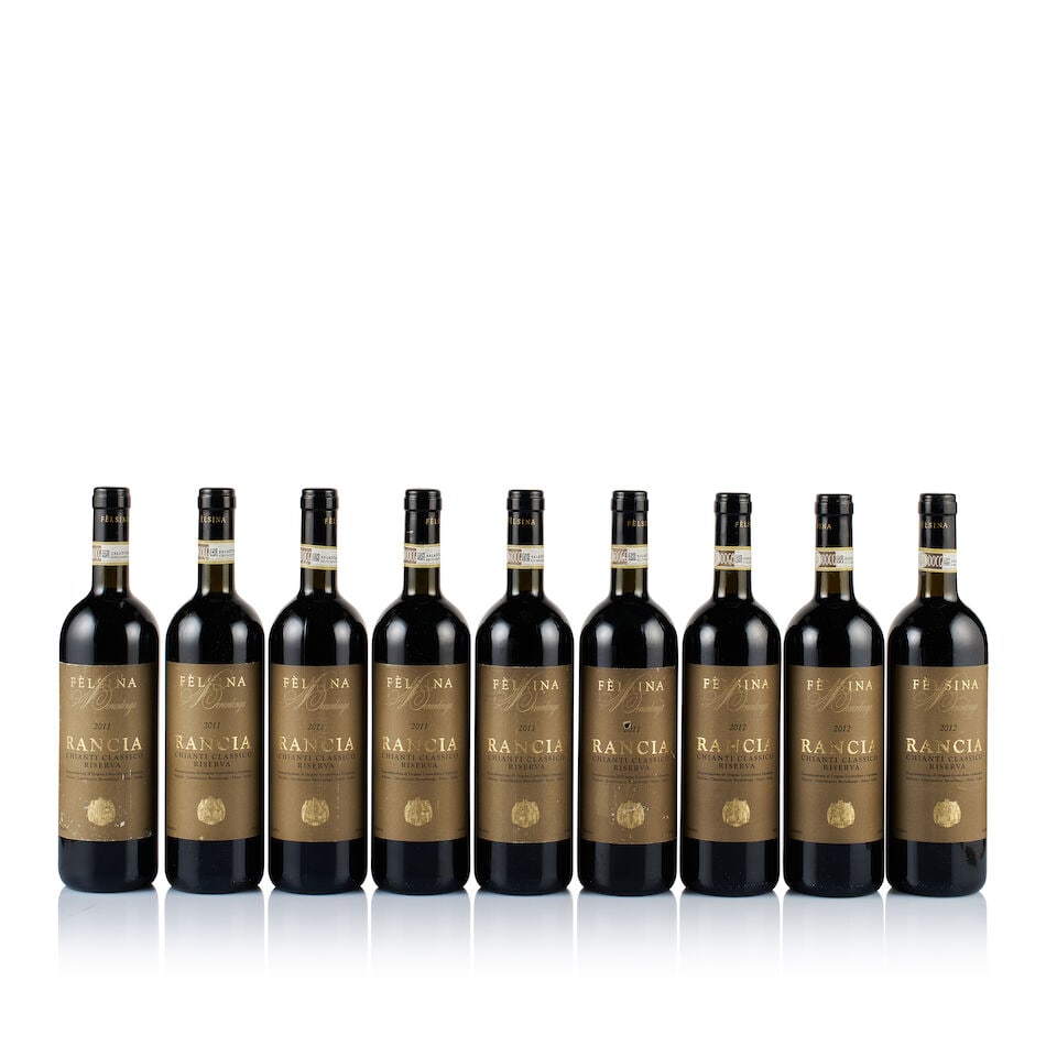 Fattoria di Felsina, Chianti Classico, Riserva Rancia, 2011 & 2012 (9 x 750ml): Fattoria di Felsina, Chianti Classico, Riserva Rancia, 2011 (6 x 750ml) Region: Tuscany Fill Level: 6x top shoulder Capsule: ok Cork: ok Label: 4x badly scratched and marked, 2x slightly scratched Pac