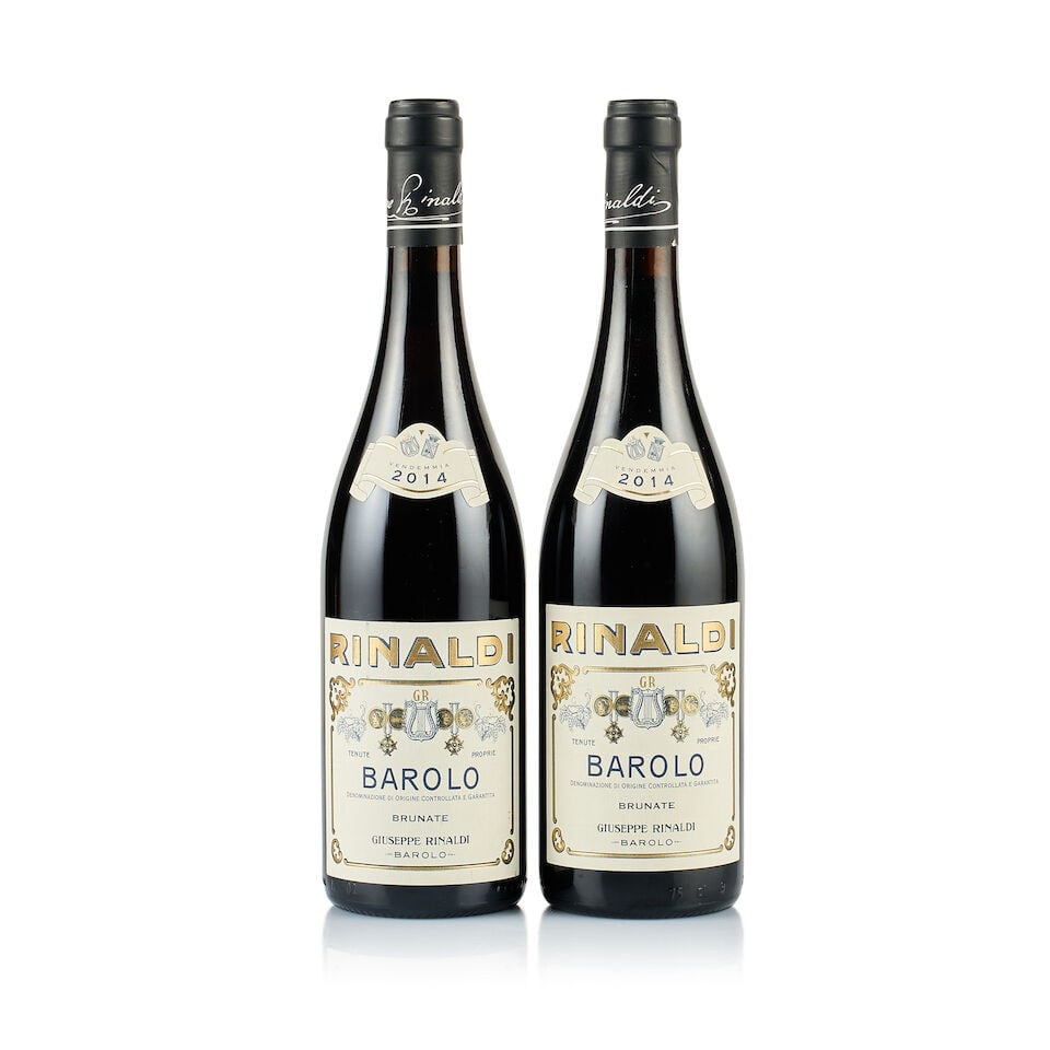 Giuseppe Rinaldi, Barolo, Brunate, 2014 (2 x 750ml): Giuseppe Rinaldi, Barolo, Brunate, 2014 (2 x 750ml) Region: Piedmont Fill Level: excellent Capsule: ok Cork: very slightly depressed Label: 1x excellent appearance, 1x very slightly stained Packaging: