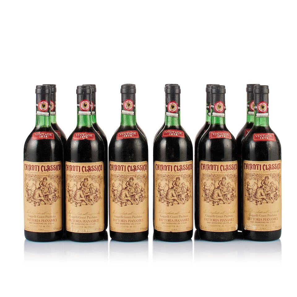 Fattoria Pianamici, Chianti Classico, 1978 (12 x 750ml): Fattoria Pianamici, Chianti Classico, 1978 (12 x 750ml) Region: Tuscany Fill Level: 12x base of neck Capsule: 12x bin-soiled Cork: 3x ok, 1x very slightly raised, 8x slightly depressed Label: 5x scrat