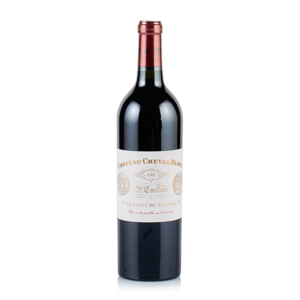 Château Cheval Blanc, Saint-Emilion, 2008 (1 x 750ml): Château Cheval Blanc, Saint-Emilion, 2008 (1 x 750ml) Region: Bordeaux Fill Level: base of neck Capsule: plastic wrapped, ok Cork: ok Label: very slightly bin-soiled Packaging: neutral carton Alc