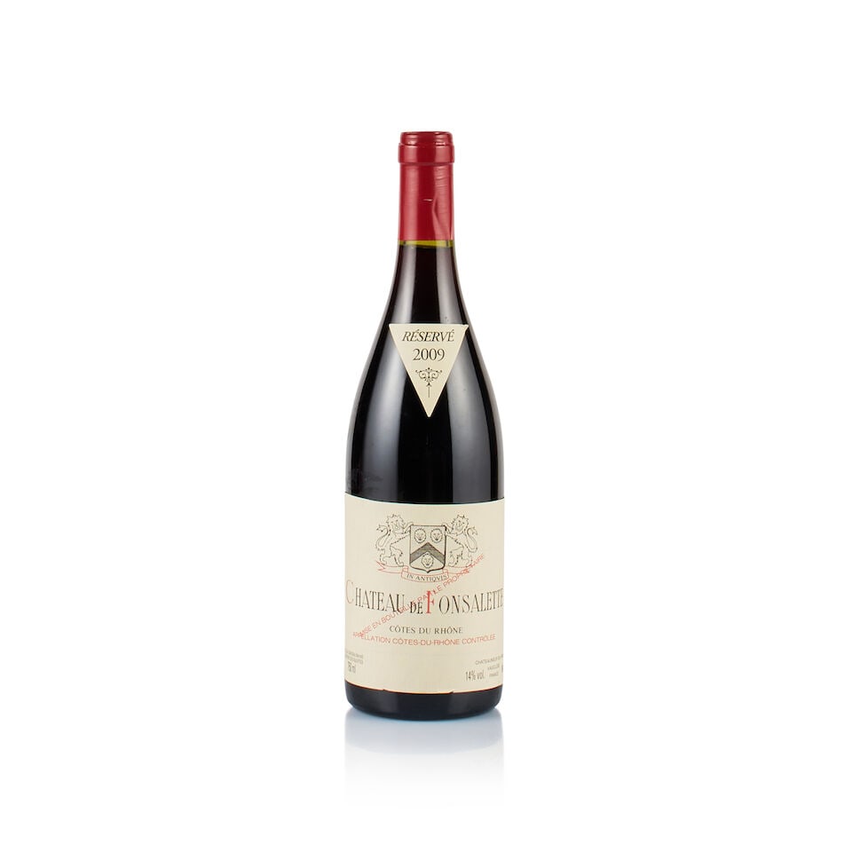 Château de Fonsalette, Côtes du Rhône, Red, 2009 (1 x 750ml): Château de Fonsalette, Côtes du Rhône, Red, 2009 (1 x 750ml) Region: Rhône Valley Fill Level: excellent Capsule: very slightly scratched Cork: very slightly depressed Label: slight