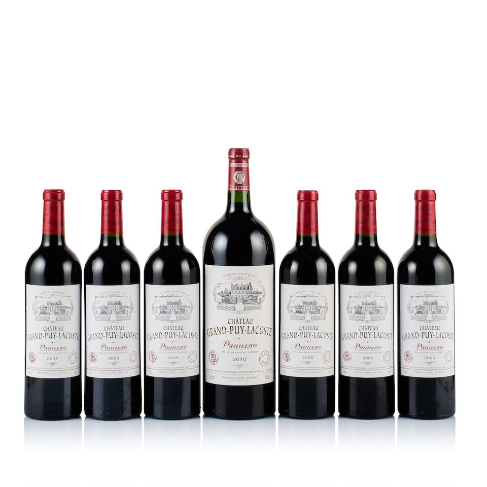 Château Grand-Puy-Lacoste, Pauillac, Grand Cru Classé, 2005 & 2010 (6 x 750ml & 1 x Ma...: Château Grand-Puy-Lacoste, Pauillac, Grand Cru Classé, 2005 (6 x 750ml) Region: Bordeaux Fill Level: into neck Capsule: ok Cork: 2x very slightly depressed, 4x ok Label: 6x slightly