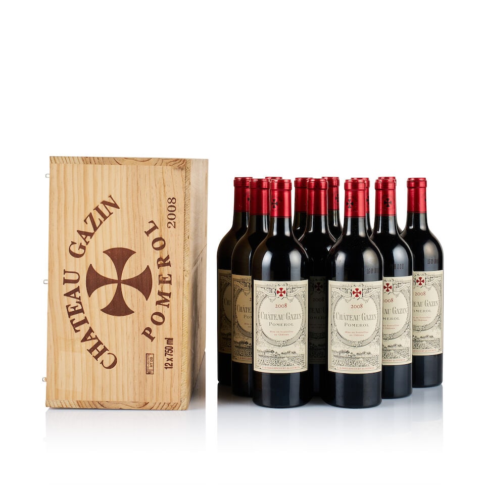 Château Gazin, Pomerol, 2008 (12 x 750ml): Château Gazin, Pomerol, 2008 (12 x 750ml) Region: Bordeaux Fill Level: 12x base of neck Capsule: ok Cork: ok Label: good appearance Packaging: original wooden case Alcohol Content: 14% For