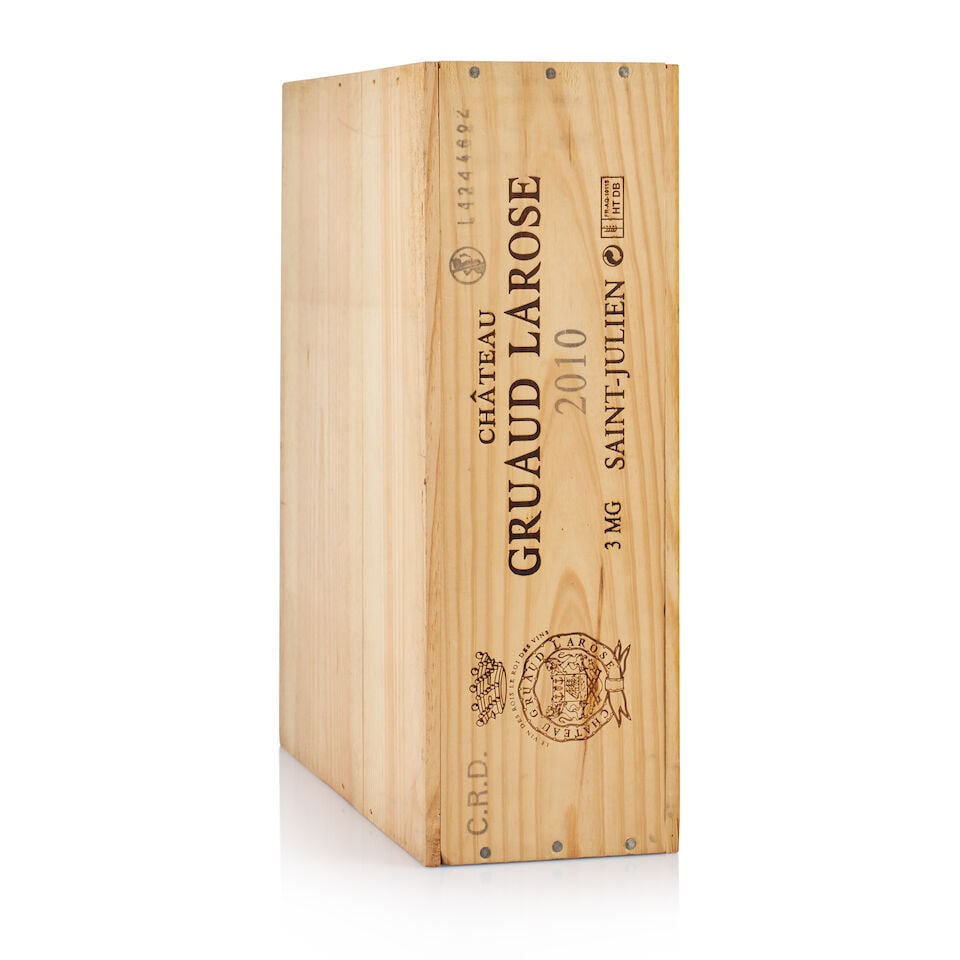Château Gruaud Larose, Saint-Julien, Grand Cru Classé, 2010 (3 x Magnum): Château Gruaud Larose, Saint-Julien, Grand Cru Classé, 2010 (3 x Magnum) Region: Bordeaux Packaging: original wooden case Miscellaneous: not open For further information on this lot please v