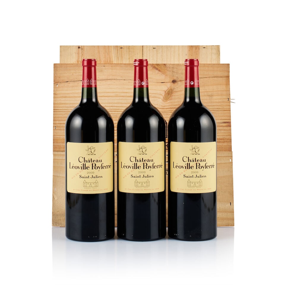 Château Léoville Poyferré, Saint-Julien, Grand Cru Classé, 2009 (3 x Magnum): Château Léoville Poyferré, Saint-Julien, Grand Cru Classé, 2009 (3 x Magnum) Region: Bordeaux Fill Level: 1x base of neck, 2x into neck Capsule: ok Cork: ok Label: 2x excellent