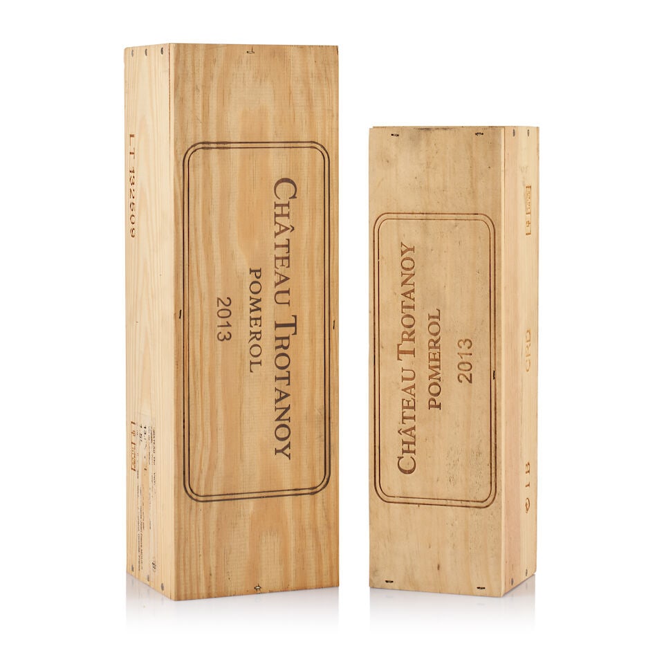 Château Trotanoy, Pomerol, 2013 (1 x 750ml & 1 x Magnum): Château Trotanoy, Pomerol, 2013 (1 x 750ml) Region: Bordeaux Packaging: original wooden case Miscellaneous: not open Château Trotanoy, Pomerol, 2013 (1 x Magnum) Region: Bordeaux Packaging: 