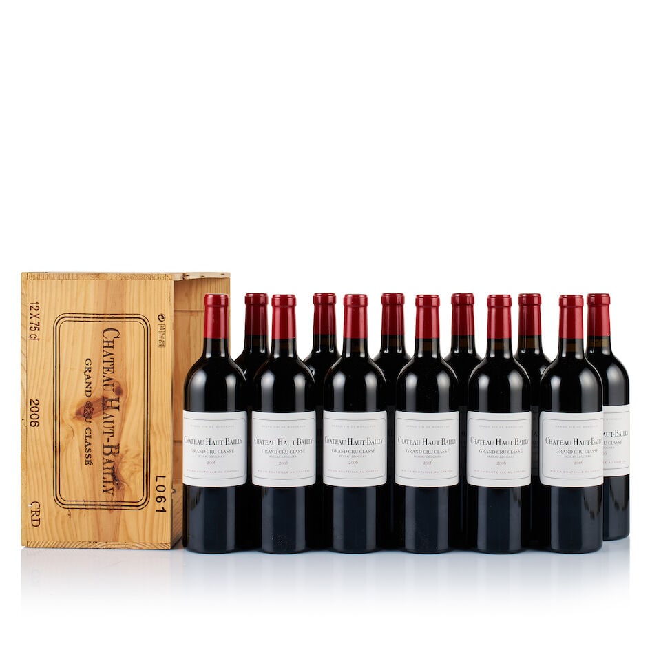 Château Haut-Bailly, Pessac-Léognan, Grand Cru Classé, 2006 (12 x 750ml): Château Haut-Bailly, Pessac-Léognan, Grand Cru Classé, 2006 (12 x 750ml) Region: Bordeaux Fill Level: 2x into neck, 10x base of neck Capsule: ok Cork: 4x ok, 8x very slightly