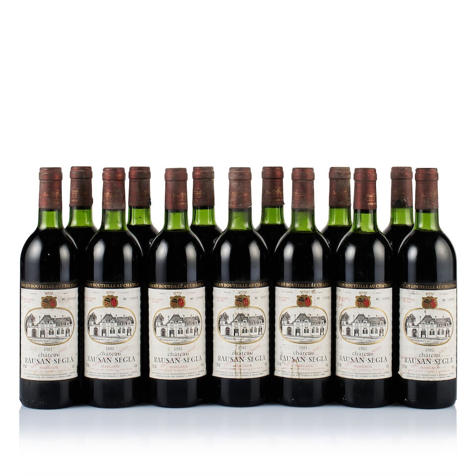 Château Rauzan-Ségla, Margaux, Grand Cru Classé, 1981 (13 x 750ml): Château Rauzan-Ségla, Margaux, Grand Cru Classé, 1981 (13 x 750ml) Region: Bordeaux Fill Level: 5x base of neck, 8x very top shoulder Capsule: 11x corroded, 2x nicked and