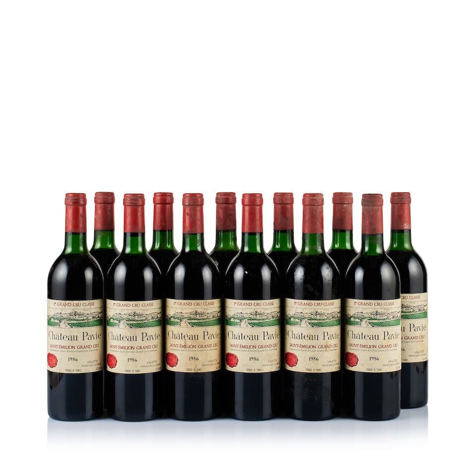 Château Pavie, Saint-Emilion Grand Cru, 1986 (12 x 750ml): Château Pavie, Saint-Emilion Grand Cru, 1986 (12 x 750ml) Region: Bordeaux Fill Level: 7x top shoulder, 5x mid shoulder Capsule: 11x corroded, 1x nicked and corroded Cork: 6x very slightly