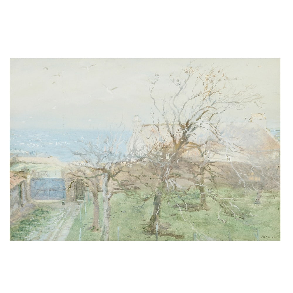 John Henry Lorimer, RSA RSW RWS RP (British, 1856-1936) By the Sea: John Henry Lorimer, RSA RSW RWS RP (British, 1856-1936) By the Sea signed 'J. H. Lorimer' (lower right) and titled (to artist's label verso) watercolour and gouache 36 x 53cm (14 3/16 x 20 7/8in). F