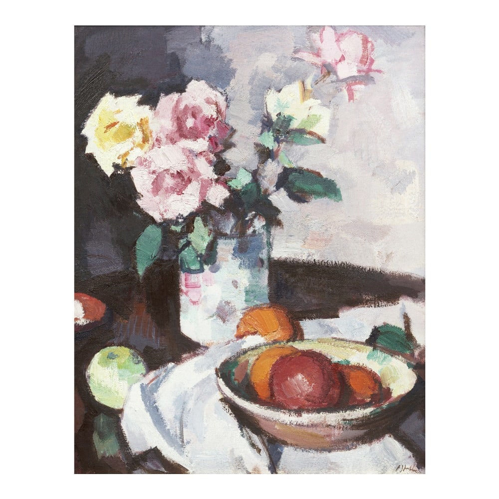 Samuel John Peploe RSA (British, 1871-1935) Still Life with Roses, Apples and Oranges (An incomp... (1 of 1)