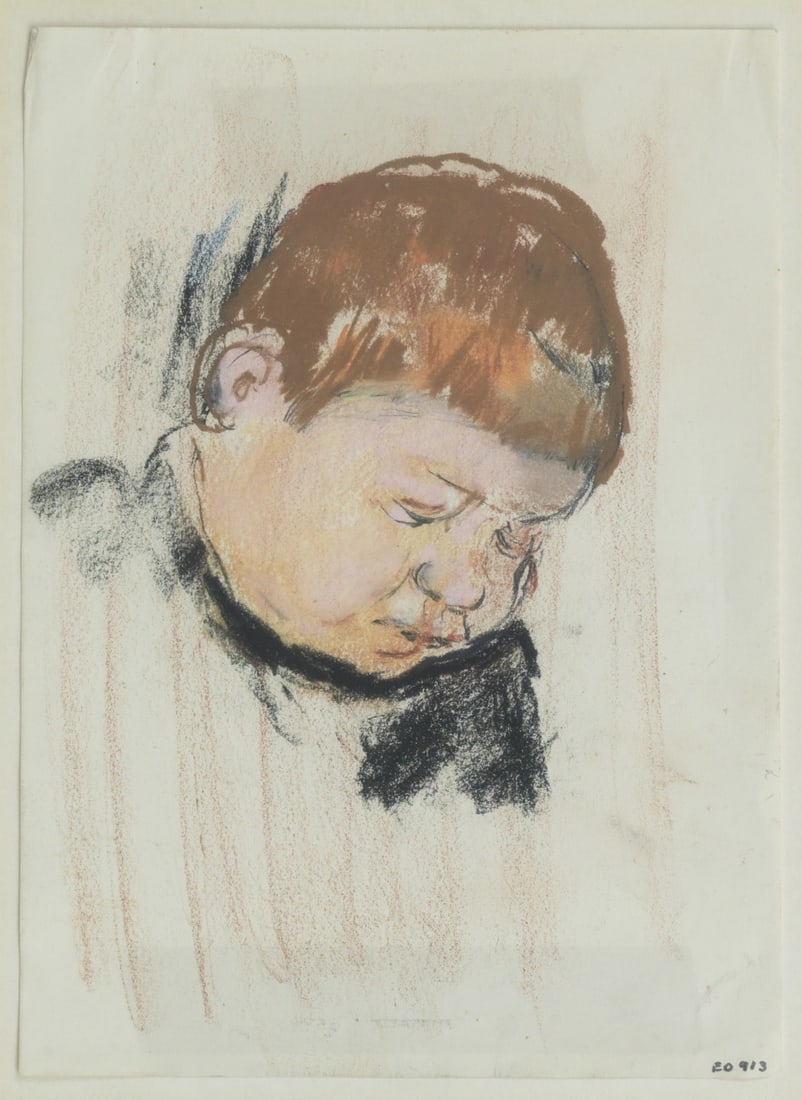 Joan Eardley RSA (British, 1921-1963) Head of a boy with red hair (Studio inventory no.ED193): Joan Eardley RSA (British, 1921-1963) Head of a boy with red hair pastel 25 x 17.7cm (9 13/16 x 6 15/16in). Studio inventory no.ED193 Footnotes: Provenance With Roland, Browse & D