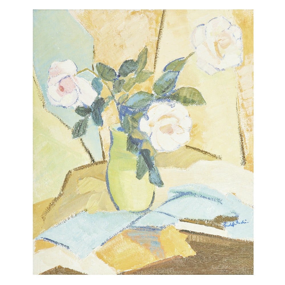 Penelope Beaton ARSA RSW (British, 1886-1963) Roses: Penelope Beaton ARSA RSW (British, 1886-1963) Roses signed 'Penelope Beaton' (lower right) oil on board 60 x 50.5cm (23 5/8 x 19 7/8in). Footnotes: Provenance Private collection,