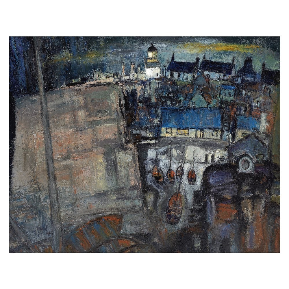 Alexander Merrie Hardie (British, 1910-1989) Harbour Wall, Cromarty: Alexander Merrie Hardie (British, 1910-1989) Harbour Wall, Cromarty signed 'HARDIE' (lower left), further signed and titled (verso) oil on board 61 x 76.2cm (24 x 30in). Footnotes: Prove