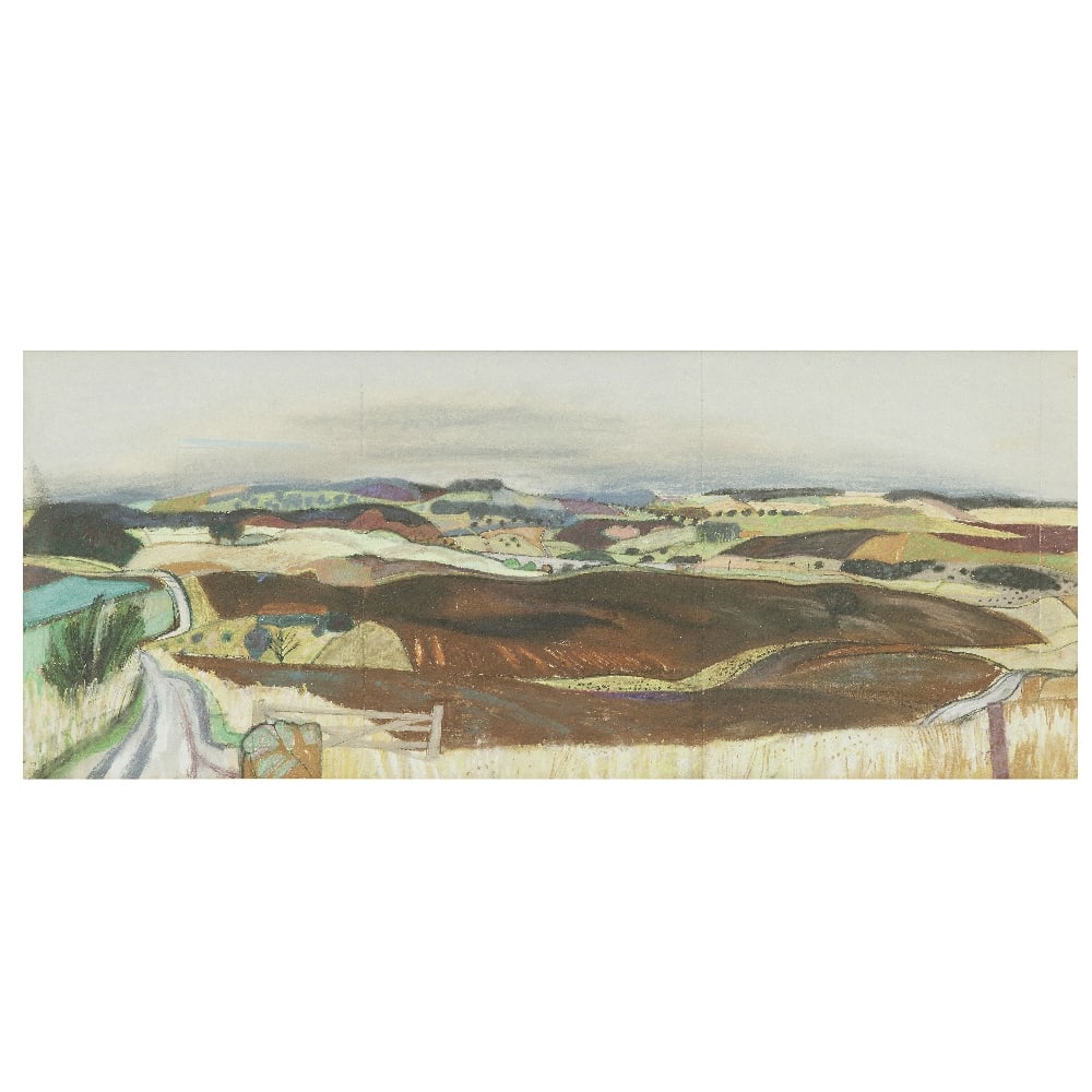 Leon Morrocco RSA RGI (British, born 1942) Landscape at Leuchars (Drawn in 1973) (1 of 1)