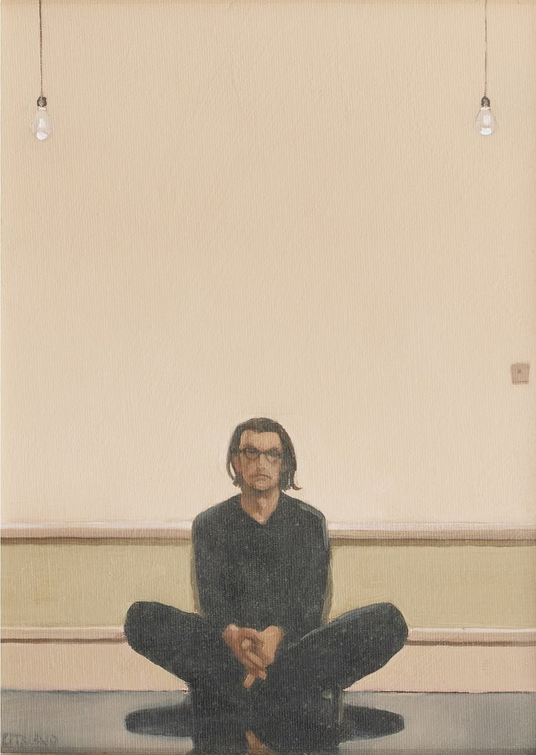 Jack Vettriano OBE Hon LLD (British, 1951-2025) Self portrait: Jack Vettriano OBE Hon LLD (British, 1951-2025) Self portrait signed 'VETTRIANO' (lower left) and inscribed and dated 'OCT 01/FOR VIVIENNE/WITH LOVE/Jack Vettriano' (verso) oil on canvas board 30.5 x 