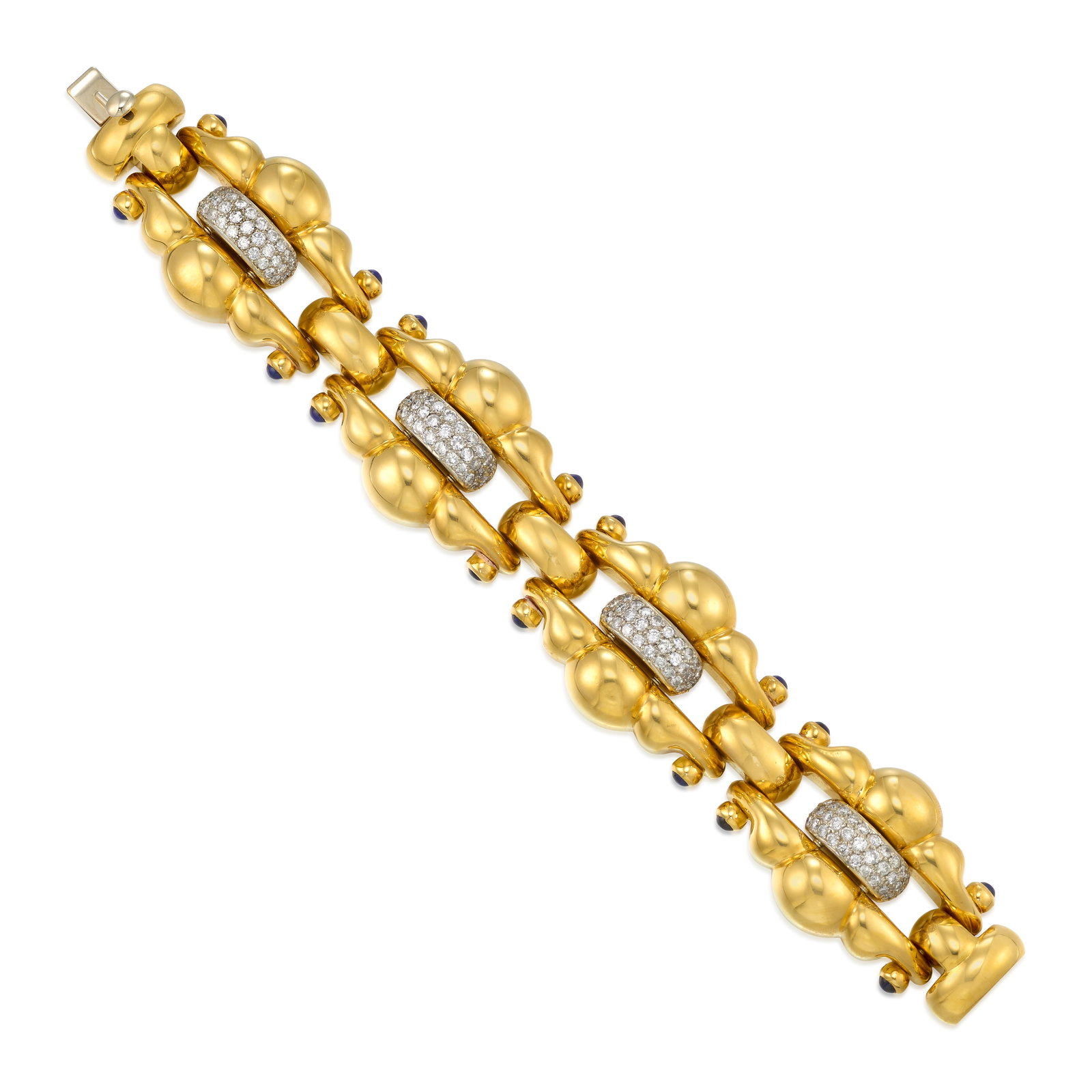 AN 18K GOLD, DIAMOND AND SAPPHIRE BRACELET (1 of 1)