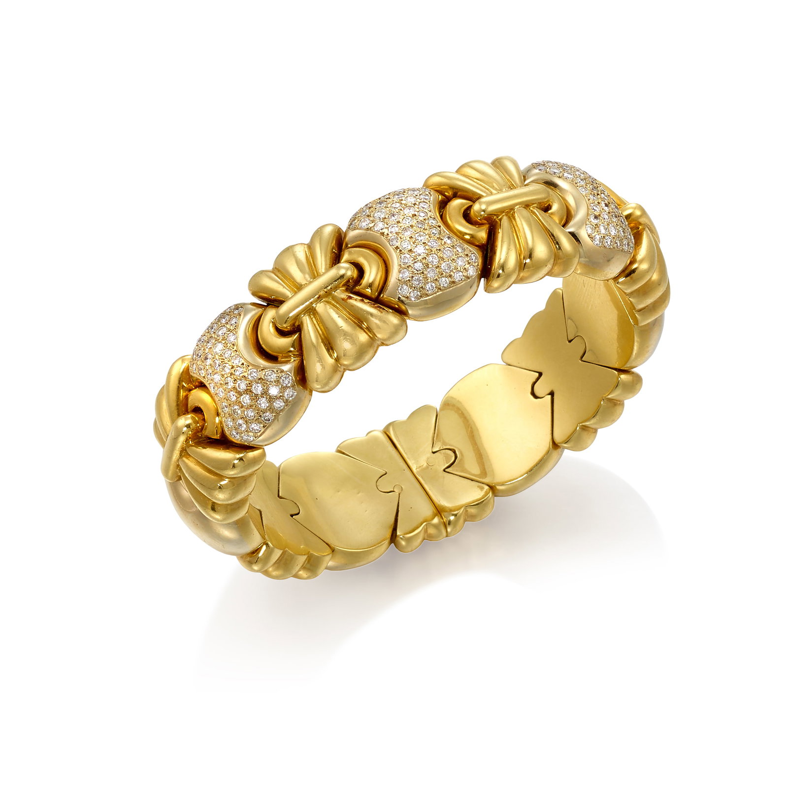 AN 18K BICOLOR GOLD AND DIAMOND BRACELET (1 of 1)