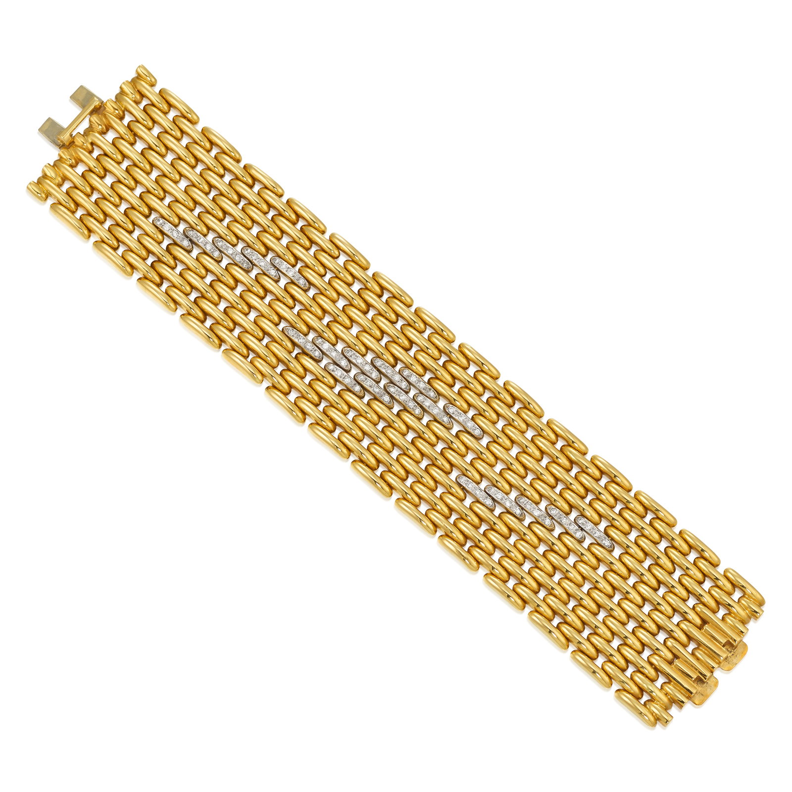 AN 18K BICOLOR GOLD AND DIAMOND BRACELET (1 of 1)