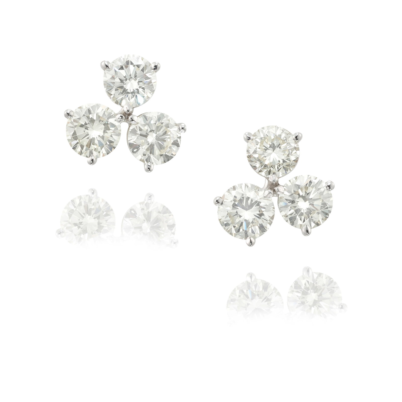 A PAIR OF 14K WHITE GOLD AND DIAMOND EARRINGS (1 of 1)