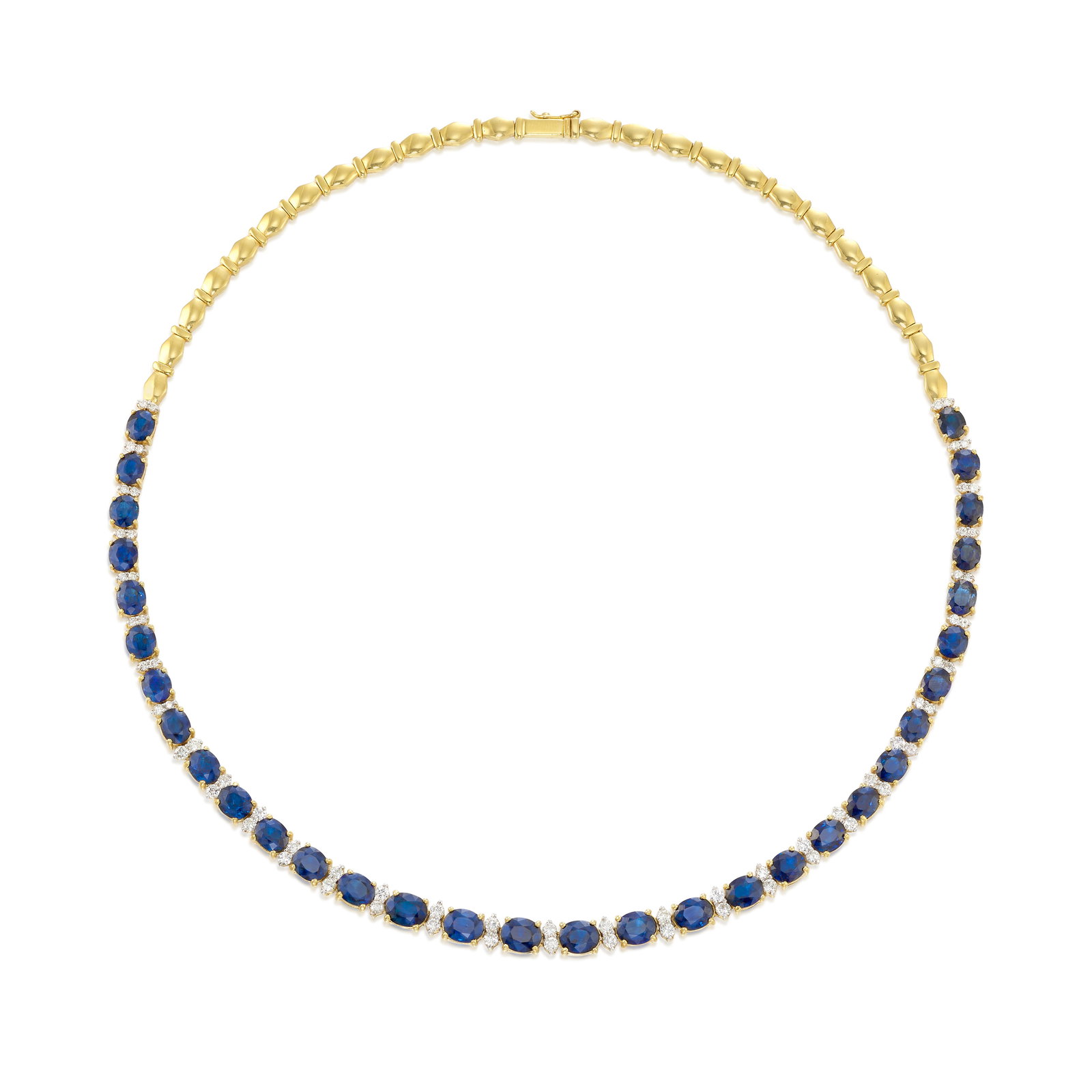 A SAPPHIRE AND DIAMOND NECKLACE (1 of 1)