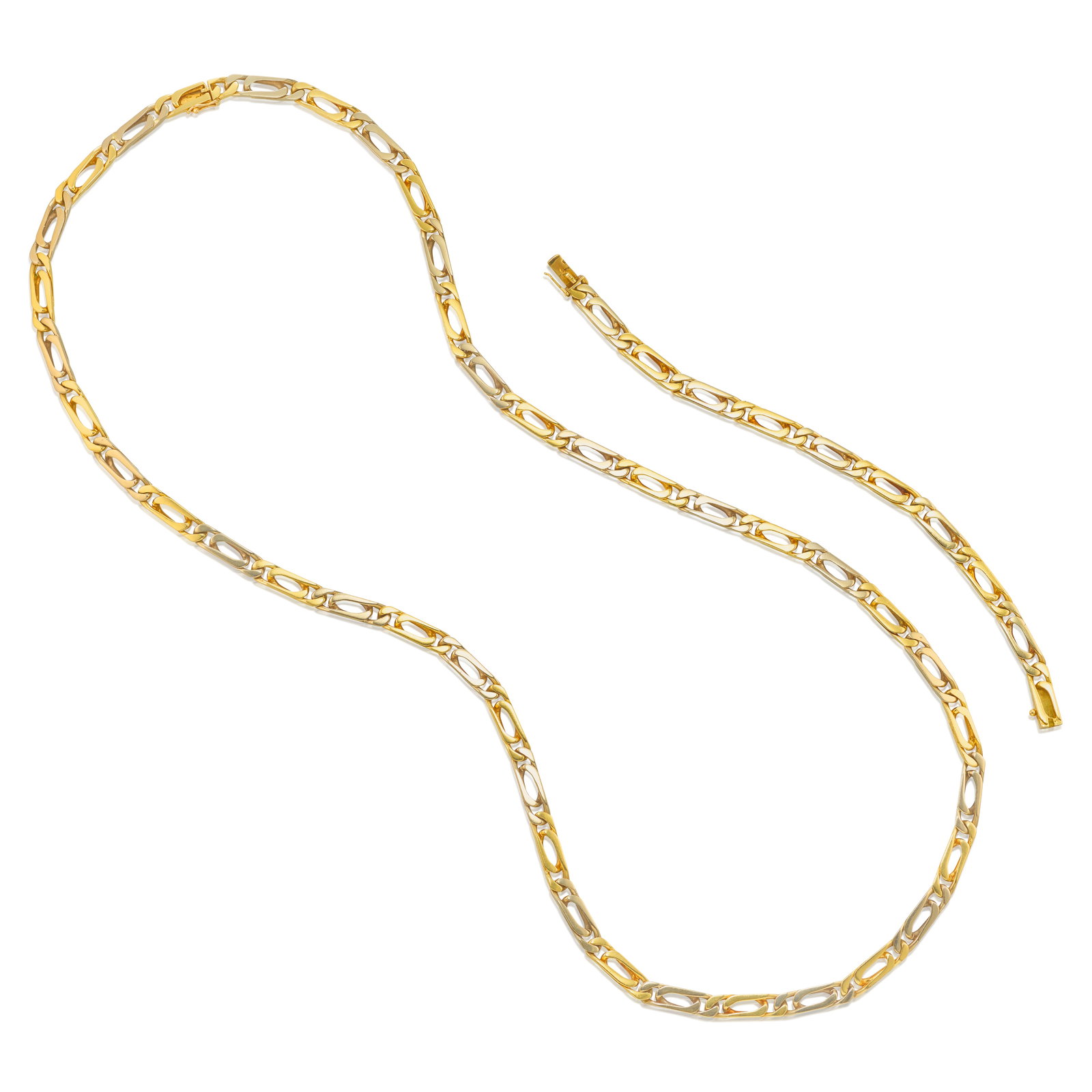 VAN CLEEF & ARPELS: AN 18K BICOLOR GOLD CONVERTIBLE NECKLACE AND BRACELET SET (1 of 1)