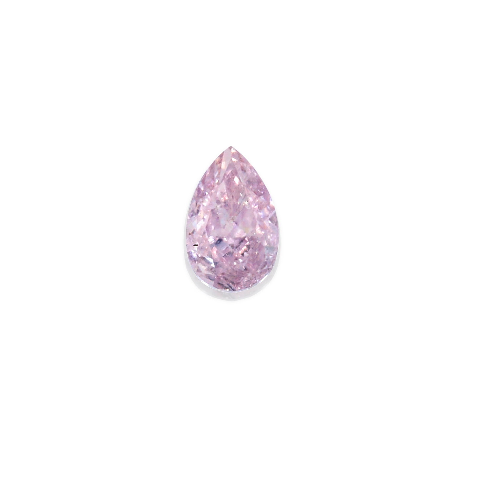 A LOOSE FANCY PINKISH PURPLE DIAMOND: A LOOSE FANCY PINKISH PURPLE DIAMOND A pear-shaped, Fancy Pinkish Purple diamond, weighing 0.25 carat Footnotes: Accompanied by GIA Report 6472202883, dated August 15, 2023, stating the diamond weighi