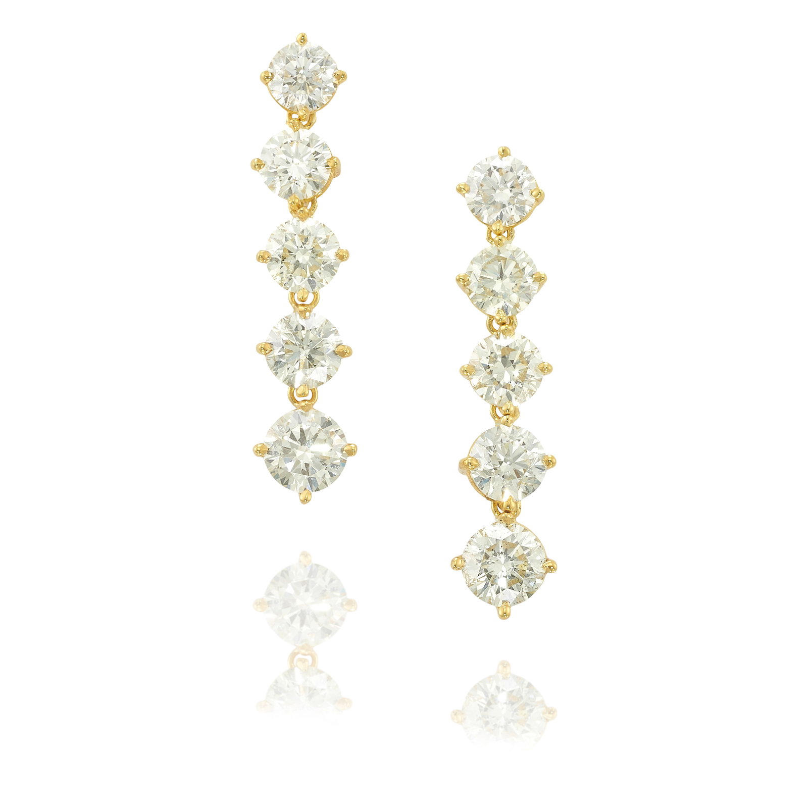 A PAIR OF 14K GOLD AND DIAMOND EARRINGS (1 of 1)