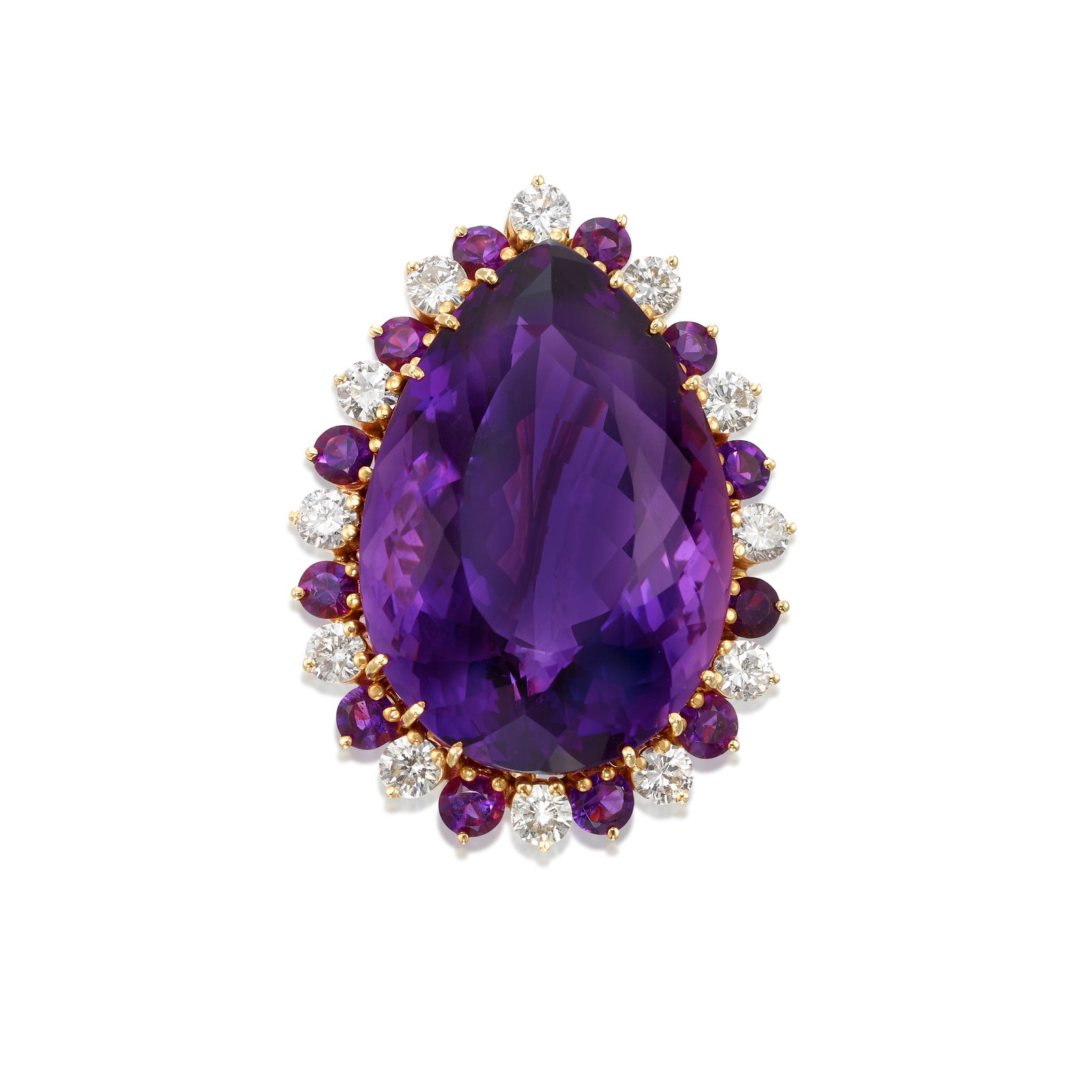 AN AMETHYST AND DIAMOND PENDANT/BROOCH (1 of 1)