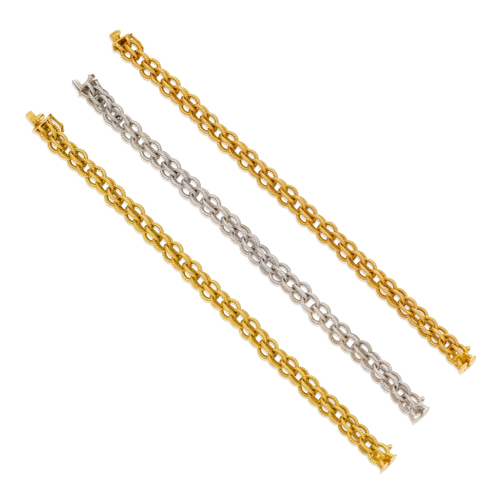 A SET OF 18K GOLD BRACELETS (1 of 1)
