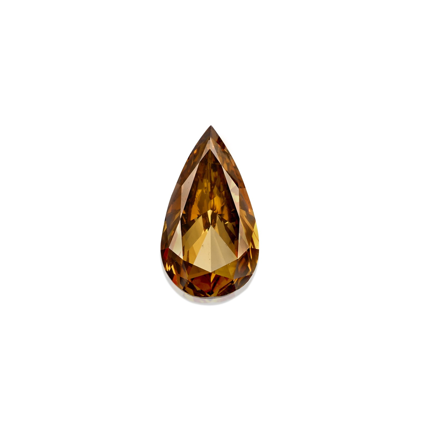 A LOOSE FANCY DEEP BROWN-YELLOW DIAMOND: A LOOSE FANCY DEEP BROWN-YELLOW DIAMOND A pear-shaped, brilliant-cut diamond, weighing 5.51 carats Footnotes: Accompanied by GIA Report 2141283125, dated April 27, 2026, stating the loose diamond weig