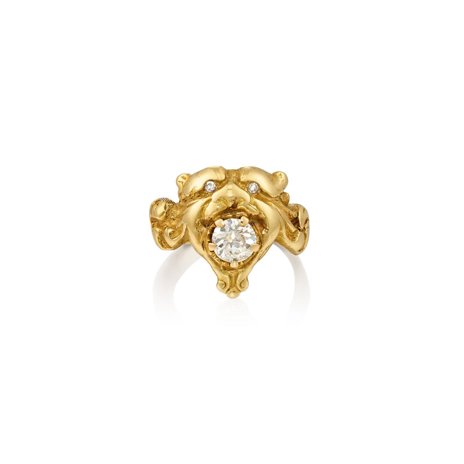 A 14K GOLD AND DIAMOND RING, CIRCA 1890 (1 of 1)