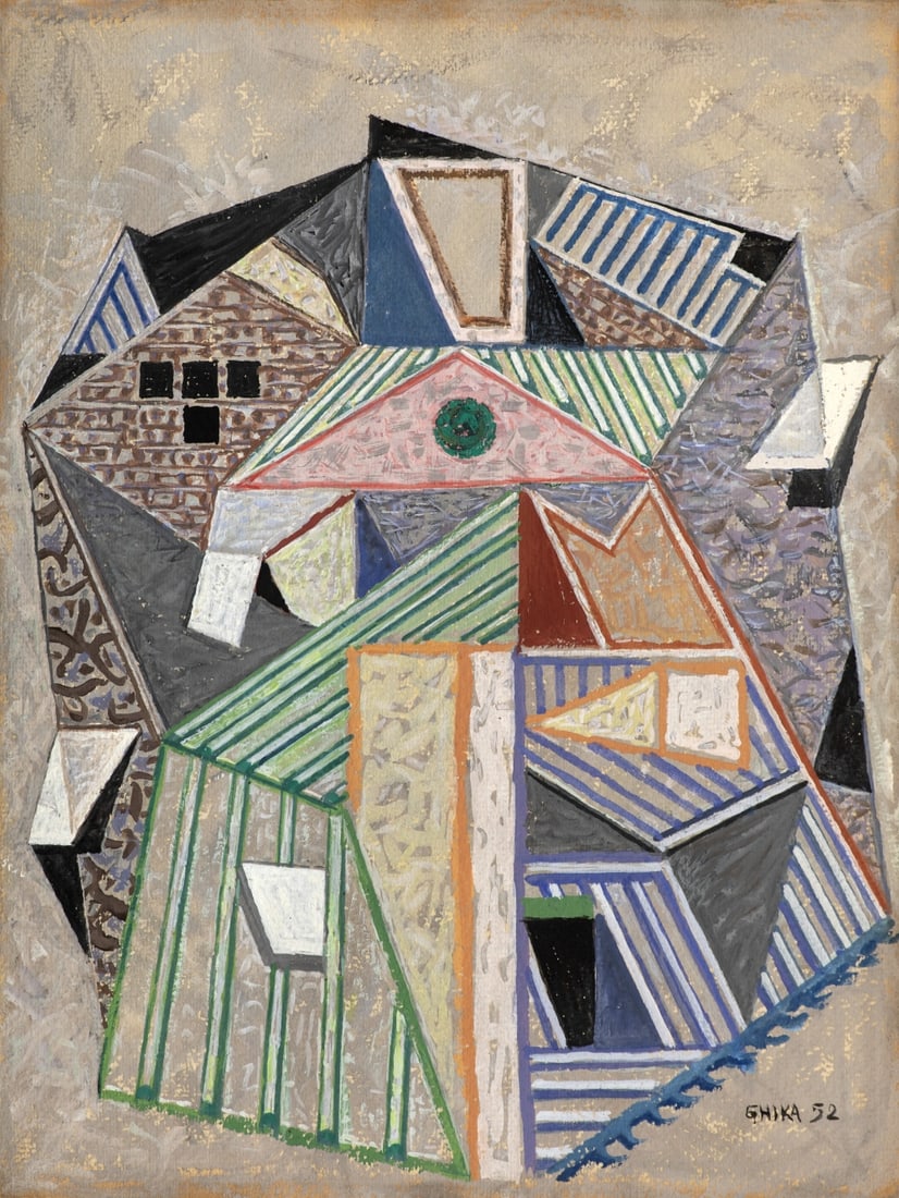 NIKOS HADJIKYRIAKOS-GHIKA (1906-1994) Composition with roofs (Paris roofs) (1 of 1)