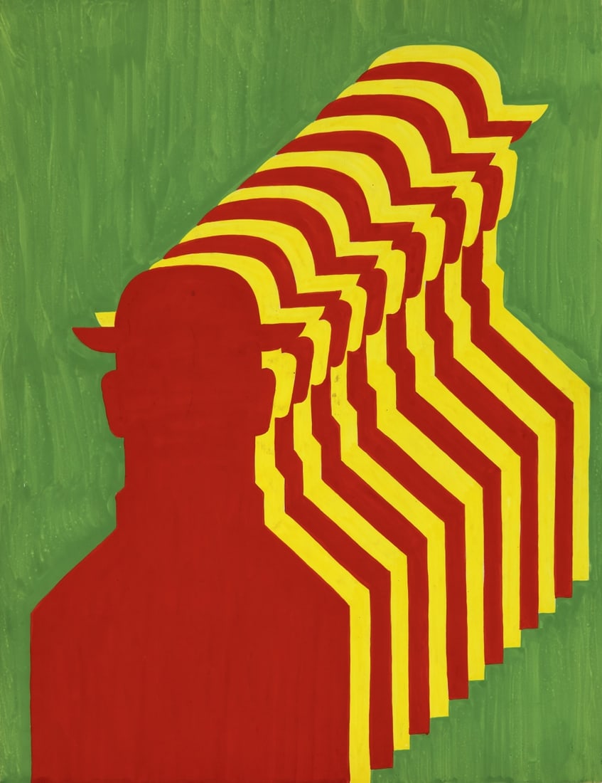 YANNIS GAITIS (1923-1984) Les gens rouges et jaunes: YANNIS GAITIS (1923-1984) Les gens rouges et jaunes gouache sur papier 65 x 50 cm. (25.6 × 19.7 in) Gouache on paper Footnotes: The work is accompanied by a certificate of authenticity from the a