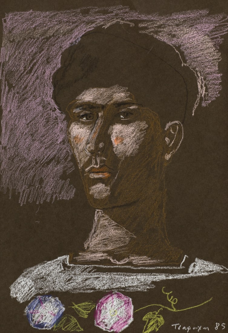 YIANNIS TSAROUCHIS (1910-1989) Marin: YIANNIS TSAROUCHIS (1910-1989) Marin signé en grec et daté « 85 » (en bas à droite) pastel sur papier maron 47 x 31 cm. (18.5 × 12.2 in) Peint en 1985. Pastel on brown pa