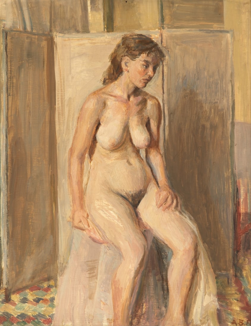 ANDREAS VOURLOUMIS (1910-1999) Nu assis (1 of 1)