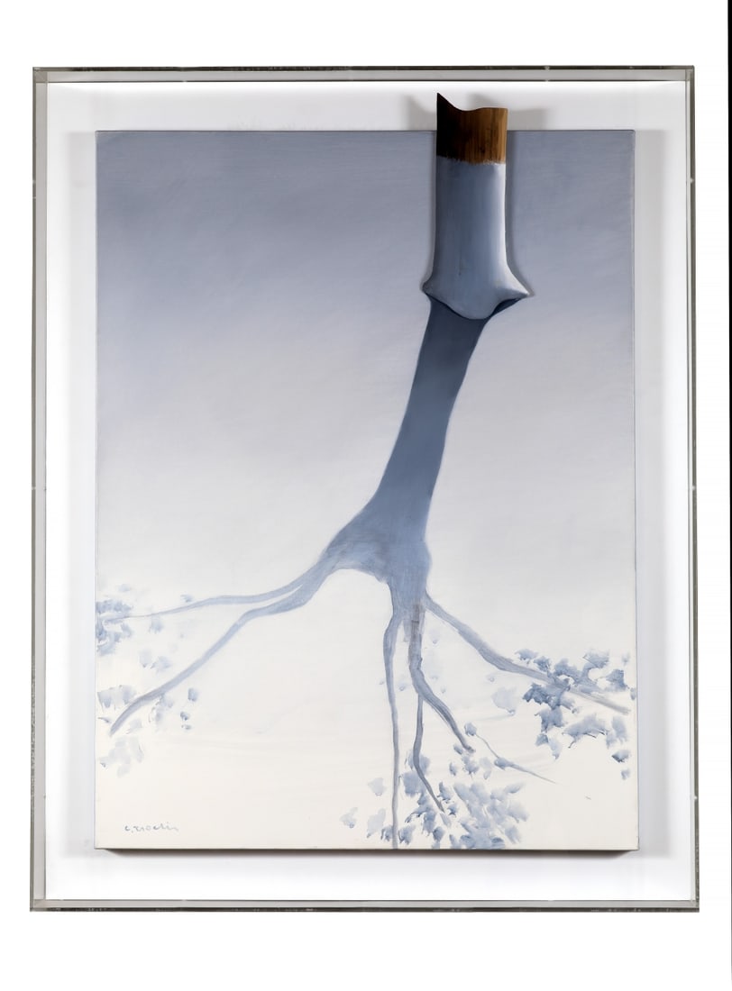 COSTAS TSOCLIS (born 1930) Ombre d'un arbre: COSTAS TSOCLIS (born 1930) Ombre d'un arbre signé « C. Tsoclis » (en bas à gauche) acrylique et bois sur toile 103 x 73 cm. (40.6 × 28.7 in) Réalisée en 2008. Acryli