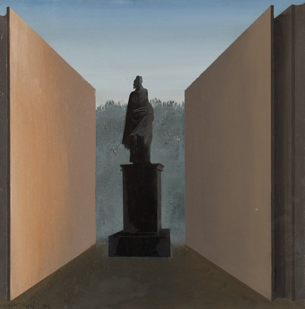 CHRISTOS CARAS (1930-2023) Deux compositions (2): CHRISTOS CARAS (1930-2023) Deux compositions (2) a) signé en grec et daté « 1973 » (en bas à gauche) huile sur toile 60 x 60 cm. (23.6 × 23.6 in) b) signé en grec et