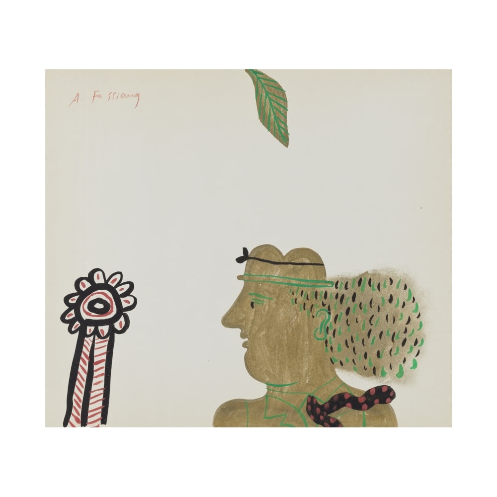 ALECOS FASSIANOS (1935-2022) Homme d'or: ALECOS FASSIANOS (1935-2022) Homme d'or Signé 'A. Fassianos' (en haut à gauche) Acrylique sur papier 32 x 38cm (12.60 × 14.96 in) Acrylic on paper This lot is subject to the following l