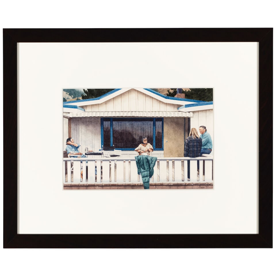 ROBERT BECHTLE (1932-2020) Stinson Beach Cookout 15 1/8 x 23 in (38.4 x 58.4 cm) (Executed in 1978) - 2
