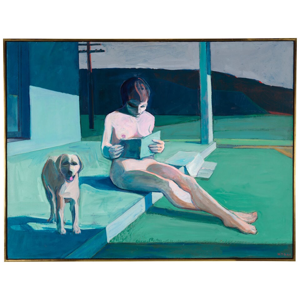 WILLIAM THEOPHILUS BROWN (1919-2012) Girl on the Porch 40 x 53 in (101.6 x 134.6 cm) (Painted in... - 2